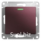Выключатель SchE GSL001113 Glossa, СП, 10А, 1 клавиша, цвет баклажан