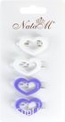 4 Heart-shaped hair clips. Each size is 3 x 1.8 x 0.3 cm.