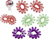 Large spiral hair tie, 5cm, 2 pcs., mix color, transparent