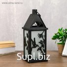 Ночник с эффектом огня "Колибри" 21хLED черный 13,5х13,5х38 см.