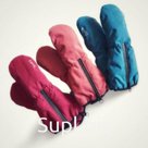 Детские утепленные варежки из непромокаемой мембранной ткани из ткани с peach-эффектом