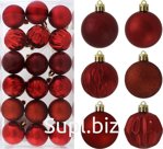 Christmas tree balls, 18 pcs, 5 cm in diameter, red