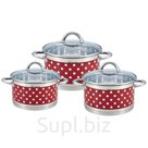 Посуда RS\CW 1626-06 /Red/6пр. /2,1л, 2,9л, 3,9л /капсульное дно