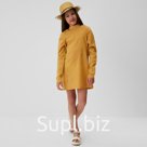 Платье детское MINAKU: Cotton collection, горчичное, рост 152 см