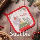 Прихватка Доляна "Игривого праздника" 17х17 см, 35% хл, 65% пэ, ватин 250 г/м2