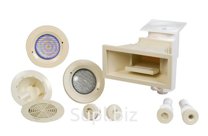 Стеновой проход, 250мм, со встроенным переходником подключения "пылесоса" и крышкой, под пленку, цвет бежевый