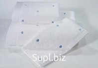 Soft cotton LOVE банное полотенце белый-голубой Турция 50х100см, оптом
