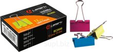 Зажимы для бумаг цветные 15мм НЕОН 12шт