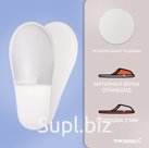 Тапки спанбонд бизнес, закрытый мыс (100 пар), одноразовые, белые, 3 мм подошва