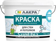 Краска ВД для стен и потолков Белоснежная Лакра 14 кг 1п =44 шт