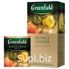 Чай GREENFIELD (Гринфилд) «Quince Ginger», зеленый, айва-имбирь, 25 пакетиков в конвертах по 2 г