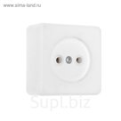 Розетка "Элект" РС 16-016, 16 А, 250 В, одноместная, открытая, без з/к, белая