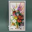 Картина "Цветы", оргалит, масло,     15*30см.