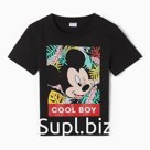 Футболка детская "Cool boy" Микки Маус, рост 122-128, черный