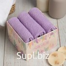 Набор декоративных махровых салфеток Этель "Sunshine" сиреневый, 30х30см-3шт, 340гр/м2, 100% хлопок