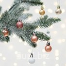 Коллекция новогодних шаров "Розовое золото", нежно-розовый/светлое золото/белый фарфор/золото, 100 шт., D-2 см., пластик