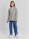 Свитшот флисовый детский MINAKU: Fleece Soft, серые, рост 152 см