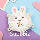 Краб для волос "Беатрис зайка" (набор 5 шт) классика, 2,5 см, белый