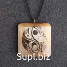 Кулон "Инь-янь", квадрат, селенит