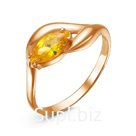 Кольцо "Око", розовое золочение, цвет жёлтый, 18 размер