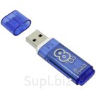 Память Smart Buy "Glossy" 8GB, USB 2.0 Flash Drive, голубой