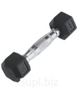 Гантель обрезиненная DB-301 1 кг, черная