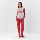 Пижама новогодняя женская (лонгслив, брюки) KAFTAN X-mas, размер 44-46 49