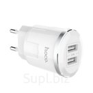 Сетевое зарядное устройство Hoco C38A, 2хUSB, 2.4 А, белое