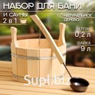Набор для бани и сауны, 2 предмета: шайка, 9 л, черпак, 200 мл, «Добропаровъ»
