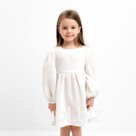 Платье детское с длинным рукавом KAFTAN «Муслин», размер 30 (98-104 см), белое