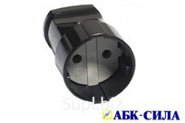 Розетка кабельная разборная прямая без з/к 10А 220В черная