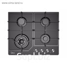 Варочная поверхность Midea Mg684Tgb, газовая, 4 конф., газ-контроль, черная