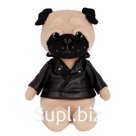 Мягкая игрушка «Мопс Мопси в кожаной куртке», 20 см