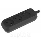 KX-3-B Колодка ЭРА KX-3-B 3 розетки без зазeмления черная