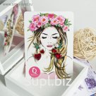 Серьги со стразами Girl вишенки, цветные в золоте