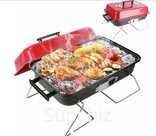 Гриль 42x27x22см с крышкой и на ножках с ручками, компактный